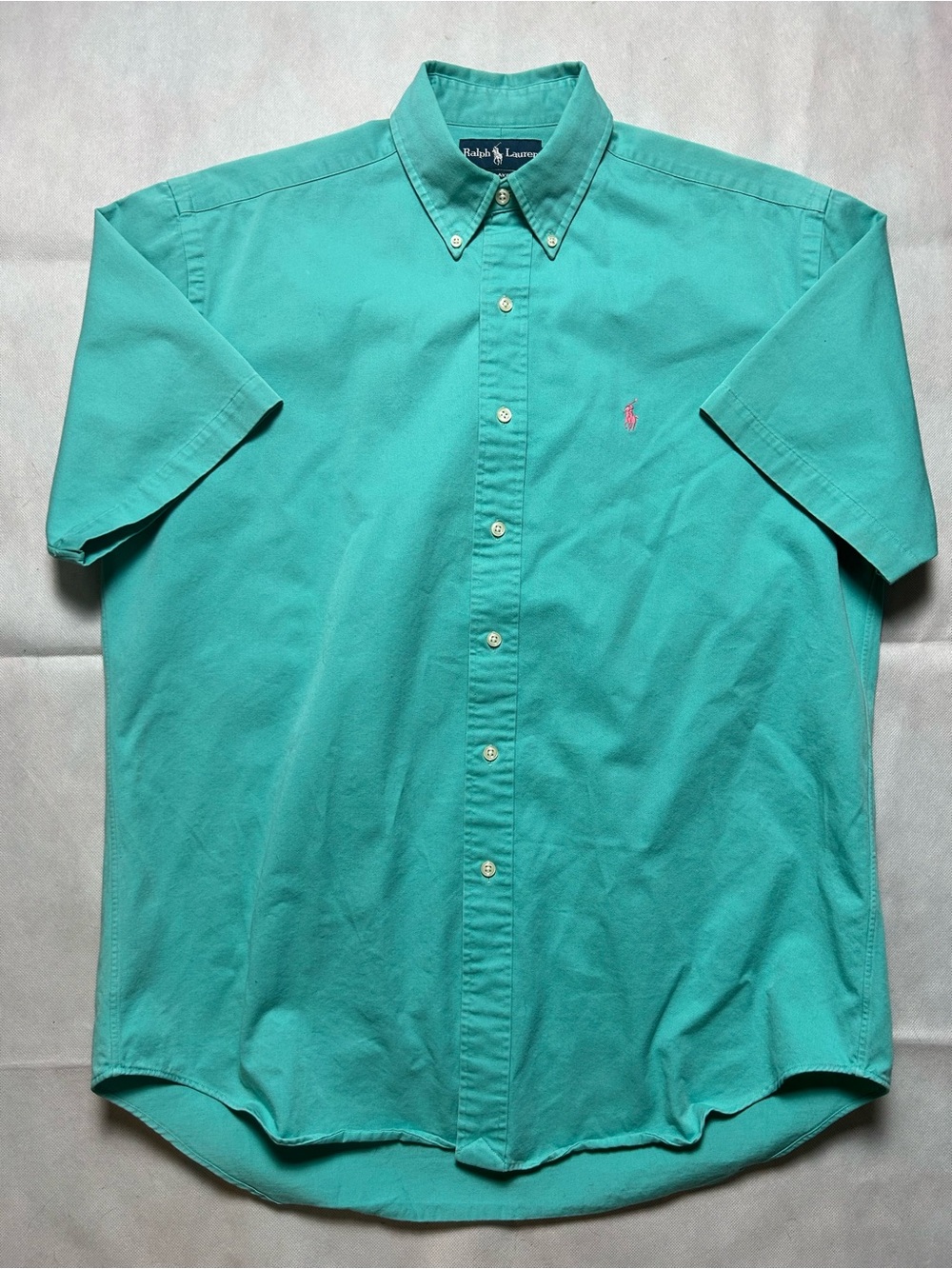 Ralph Lauren Blake green short sleeve button down size medium